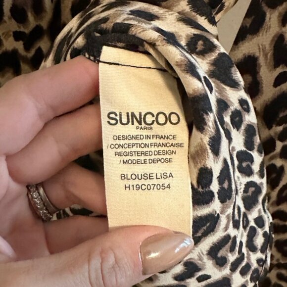 SUNCOO Paris Leopard Print Blouse – Size T3 (Large) – BNWT - Picture 3 of 7